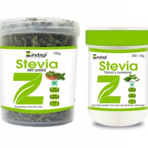 Zindagi Stevia Powder & Stevia Dry Leaves (Combo Pack)