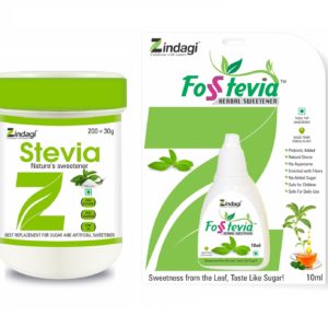 Zindagi Stevia White Powder & FosStevia Liquid (Combo Pack)