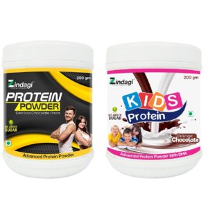 Zindagi Kids Protein Powder & Adult Protein Powder - Health Supplement - Family Nutrition (Combo Pack)